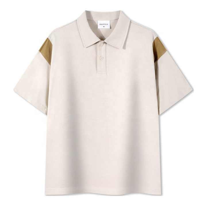 High Quality 240gsm 100% Cotton Blank Short Sleeve Two-Tone Color Block ...