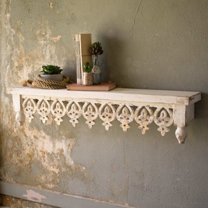 Chic Distressed White Wash <b>Pine</b> Wood Wall <b>Shelf</b> - Wholesale Pricing - Product Image 1