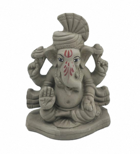 Idole de Ganesh en argile naturelle faite à la main, 4 pouces, figurine religieuse traditionnelle pour les altères domestiques, décorations de festivals et cadeaux spirituels - Product Image 3