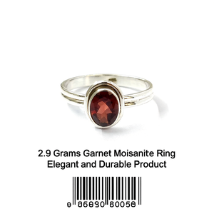 2.9 Grams <b>Garnet</b> Moissanite <b>Ring</b> Elegant and Durable Product - Product Image 2