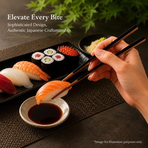 Custom Luxury Japanese Sushi Set Bamboo <b>Chopsticks</b> Cute Wooden Reusable Branded <b>Personalised</b> Wedding Gift Perfect Pair MANYO - Product Image 6