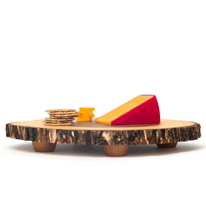 Bandeja de media luna de madera personalizada con diseño con patas de corteza de Acacia para queso, café, té, frutas, postre, Plato decorativo para servir comida - Product Image 3