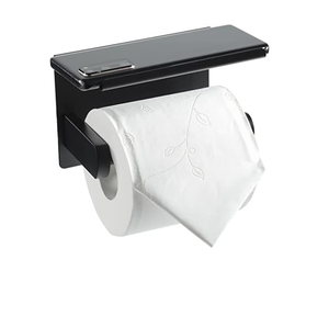 Porte-rouleau de papier toilette en métal, étagère mobile et support élégant en acier inoxydable, porte-serviettes de cuisine mural - Product Image 3