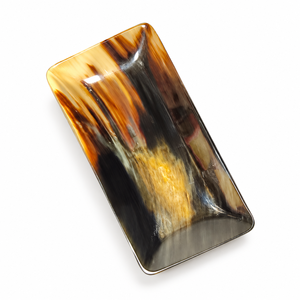 SOFIYA CRAFT Bandeja Rectangular Moderna y Duradera de Cuerno de Búfalo con Patrón Sólido, Plato Pulido Hecho a Mano de Uttar Pradesh para Bodas - Product Image 1