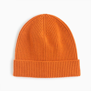 Bonnet en tricot unisexe de couleur unie, 100% acrylique, avec revers, style décontracté pour adultes, noir - Product Image 6