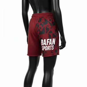 Shorts Deportivos Ligeros de Malla para Mujer, Tela de Poliéster de Alta Calidad 140 GSM, Color Granate, para Gimnasio y Entrenamiento, con Estampado de Goma - Product Image 5