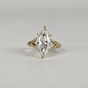 2.7 CT 14k Yellow <b>Gold</b> Rhodium Plated Marquise Cut Lab Diamond Engagement & Anniversary <b>Ring</b> Luxury <b>Cocktail</b> <b>Ring</b> - Product Image 1