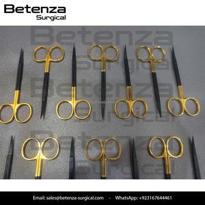 Ciseaux Iris TC revêtus de noir 23 cm, manche droit en or CVD, manuels pour ORL et chirurgie plastique - Product Image 3