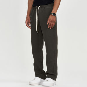 Oversized Street Style 100% Cotton Canvas Sweatpants Men Women Fleece-Lined Straight-Leg <b>Trousers</b> Plus Size Casual Mid Waist - Product Image 3