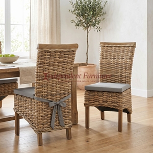 Nueva Silla de Comedor de Exterior Moderna y Minimalista, con Estructura de Madera de Teca y Ratán Sintético, Muebles para el Hogar, Jardín y Patio - Product Image 5