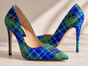 Chaussures à talons hauts pour femmes, style écossais, pour mariage et fête, escarpins à bout pointu, mode, OEM ODM, vente en gros - Product Image 3