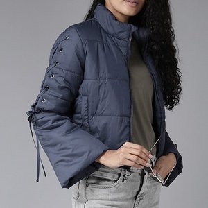 Women's Reversible Winter Bomber Puffer <b>Jacket</b> Oversize Thickened <b>Duck</b> <b>Down</b> Coat with Waterproof Linen Lining Patchwork Design - Product Image 2