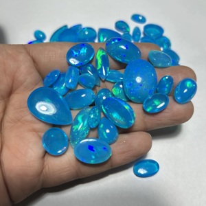 Opale bleue naturelle d'Éthiopie Welo, taille coussin et ovale, qualité supérieure, jeu de couleurs, pour la fabrication de bijoux - Product Image 6