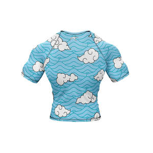 OEM Custom Logo Heat-Transfer Printed Men's 100% Polyester MMA Rashguard Short Compression Shirt Breathable Quick Dry UV - Product Image 5