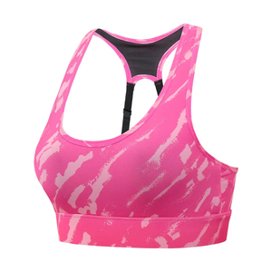Pink Printed <b>Racerback</b> Sports <b>Bra</b> Women Medium Support Yoga Breathable Fit Top Scoop Neck Spandex Polyester Sports <b>Bra</b> - Product Image 5