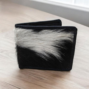 Portefeuille en cuir de vachette véritable pour homme, portefeuille fin à rabat en cuir à poils, portefeuille fait main, cuir de haute qualité - Product Image 6