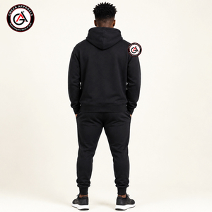Sudadera con Capucha de Forro Polar Negro para Hombre, Corte Regular, Color Sólido, Logotipo Frontal, Ropa Casual de Invierno, Resistente al Viento y Transpirable, Marca GEEK APPARELS - Product Image 2