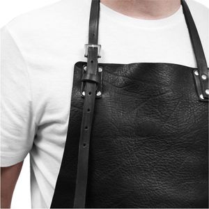 Tablier de soudage en cuir/PU marron résistant à la chaleur de haute qualité, personnalisable avec logo et tailles, design durable – Kit tablier de chef/boucher - Product Image 6