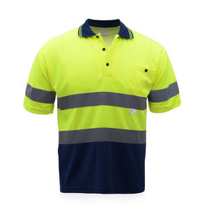 Hi Visibility Thermal <b>Fluorescent</b> Windproof Breathable Waterproof Safety Reflective Short Sleeve Polo Shirt Custom Logo Unisex - Product Image 2