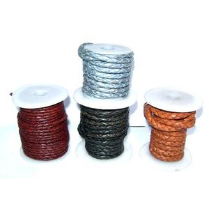 Cordons en cuir tressé marron vintage (Bolo) pour la création de bracelets et colliers élégants, composants et accessoires de bijouterie - Product Image 3