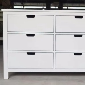 Commode en bois blanche à 6 tiroirs pour chambre à coucher, finition à base d'eau non toxique, commode à monter soi-même, fabrication OEM ODM Vietnam - Product Image 3