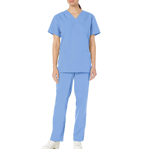 Canvas Medical Nurse <b>Doctor</b> Scrub Tops and Pants <b>Set</b> Quick Dry Breathable Unisex Hospital Scrubs Uniform - Product Image 5