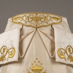 Hand Made Embroidery <b>Banner</b> Cream Gold Embroidered Liturgical Religious Church Vestment Church Processional Robe <b>Banner</b> - Product Image 4
