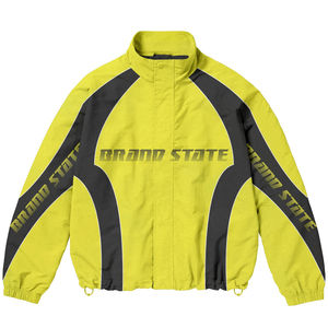 Survêtement de sport respirant en molleton jaune personnalisé |   Vêtements décontractés imperméables et coupe-vent avec logo brodé |   Fabricant OEM pour hommes - Product Image 3