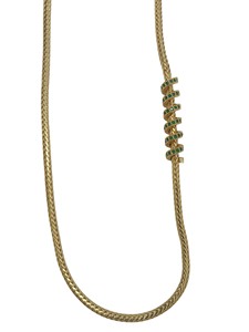 Collier en chaîne de corde plaqué or 22 carats Divyoro, pierres vertes taille émeraude, design en spirale, classique, luxe pour femmes, à porter au quotidien - Product Image 1