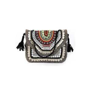 Bolsos bandolera tradicionales bohemios Banjara hechos a mano en cuero genuino con bordados de espejos coloridos y cierre de cremallera. - Product Image 5