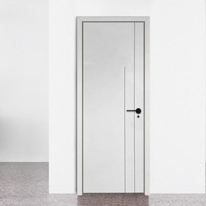 Puertas Interiores con Marco de Madera Ecológica Compuesta, Decorativas, Precolgadas, de WPC, Fáciles de Instalar, Color Nogal, Resistentes al Agua, para Dormitorio - Product Image 5