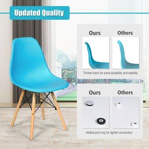 Set Moderno di 4 Sedie da Pranzo Senza Braccioli con Gambe in Legno - Product Image 4