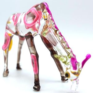 New Handmade High Borosilicate Glass Murano Giraffe 3D Stacked Folk Art Ornaments India Tiny World Easter Rajasthan - Product Image 3