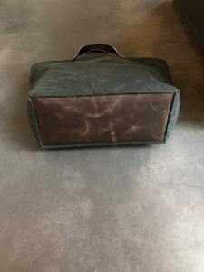 Bolso Tote de Lona y Cuero, Bolso de Hombro Vintage de Lona, para Viajes, Trabajo, Compras, Gran Capacidad, Impermeable, con Bordado Abierto, LCTB-0051 - Product Image 2