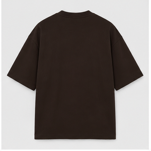 Camiseta de Manga Corta Extra Grande para Hombre, Diseño Interlock Estructurado en Color Marrón Espresso, MTS-OVR-0028 - Product Image 2
