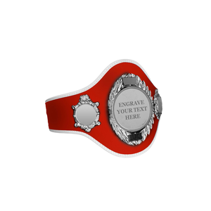 Ceinture de championnat personnalisable avec plaque gravable, design rouge, ceinture de championnat de lutte personnalisée - Product Image 1