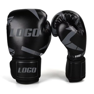 Guantes de Boxeo Profesionales de Cuero PU Negro de MANGOES FASHION, con Cierre, Transpirables, Impermeables, Ligeros y Personalizables - Product Image 2