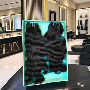 Cabello rizado virgen de color Natural, tejido de india.100 %, extensión de cabello natural ondulado, sin caída y enredados, cabello humano remy - Product Image 1