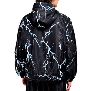 Trendy Style Custom Printed Nylon Windbreaker <b>Jackets</b> Hooded Zip Up <b>Lightweight</b> Streetwear Outerwear OEM Fashion <b>jacket</b> for men - Product Image 2