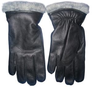 Gants d'hiver pour hommes en cuir de mouton véritable, doublés polaire, avec logo personnalisé, vente en gros du fabricant, gants de mode élégants - Product Image 3