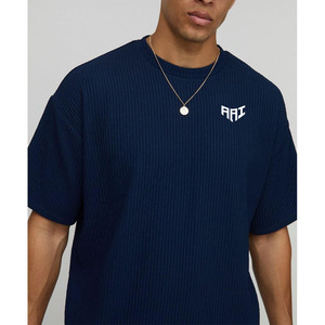 ชุดเสื้อยืดและกางเกงขาสั้นชายแบบมีซี่โครง รุ่น AAI ผลิตตามสั่ง (OEM) ไซส์ใหญ่ สไตล์ลำลองสำหรับฤดูร้อน ชุดลำลองสองชิ้น ขายส่ง - Product Image 2