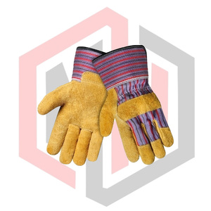 Sheep Leather Fabric Work Gloves Tear Resistant Breathable Anti-static Leather Palm <b>Fire</b> Fighting Anti-Impact Anti-Cut Anti-Heat - Product Image 3