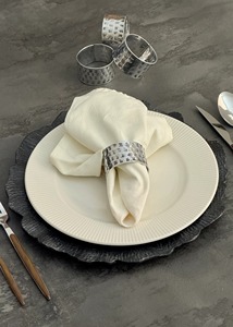 Modern Metal Napkin Ring Hollow Crescent Design 4.5cm Width Durable <b>Table</b> Decoration <b>for</b> Wedding - Product Image 4