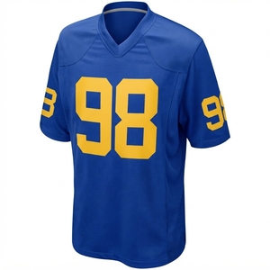 Man Women American Football Jersey Breathable Quick Dry Short <b>Black</b> <b>White</b> <b>Stripe</b> V-Neck Mesh Training Shirt Gridiron Teamwear - Product Image 1