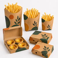 Caja de Papel para Hamburguesas con Impresión Personalizada, Caja de Embalaje para Comida para Llevar, para Comida Rápida