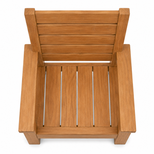 Silla de Jardín Escandinava de Teca Sólida y Duradera para Exteriores, con Reposabrazos Anchos, Patas Tipo Sable, Impermeable, Ecológica, para Escuelas, Resorts, Villas y Parques - Product Image 4