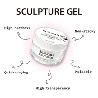 XGM NAILS HEMA TPO FREE 50ml Gel de modelage 3D transparent blanc laiteux, non collant, pour extension rapide et sculpture de fleurs