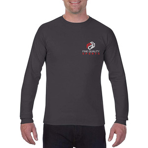 T-shirt décontracté à manches longues pour homme avec poche poitrine – T-shirt athlétique en mélange de coton doux, haut bleu coupe ajustée pour un usage quotidien - Product Image 3