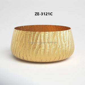 Elegant Eco-Friendly Porcelain Decorative <b>Bowl</b> Modern <b>Metal</b> Look Room Home Styling Creative Luxury Dish Zahid Exports Plated - Product Image 3