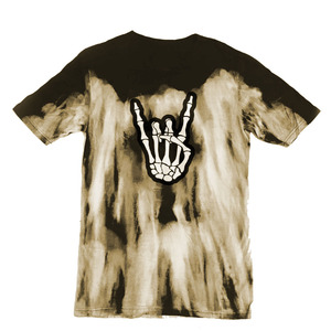 <b>Tie</b> Dye Skeleton Hand Rock Sign T-Shirt <b>Men</b> Short Sleeve Crew Neck 100% Cotton Regular Fit All Seasons Back Print - Product Image 4